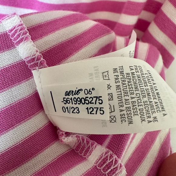 Aerie NEW Pajama Henley Tank Top Pink & White Stripes Racerback Size Large - Picture 14 of 15